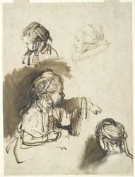 Three Studies of a Child and One of an Old Woman